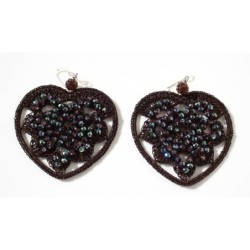 Orecchini di  macramà  con cristalli swarovski. Monachella in argento 925