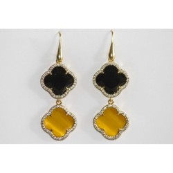 ORECCHINI CON CRISTALLI, SWAROVSKI E ARGENTO PLACCATO ORO