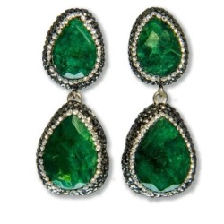 ORECCHINI IN ARGENTO 925 CON PIETRE NATURALI MONTATE CON CRISTALLI DI ALTA  qualità .