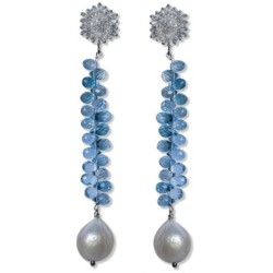 ORECCHINI CON PERLE DI ACQUA DOLCE E TOPAZIO AZZURRO
