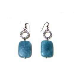 Orecchini con angelite, argento 925 e zirconi. Monachella in argento 925