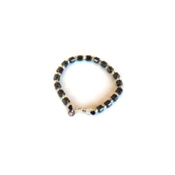 Bracciale in ematite naturale e argento 925.