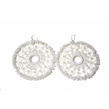 Orecchini di  macramè  con cristalli swarovski. Monachella in argento 925
