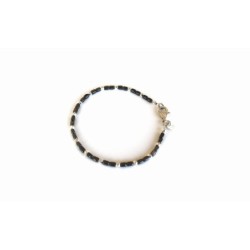 Bracciale in ematite naturale e argento 925.